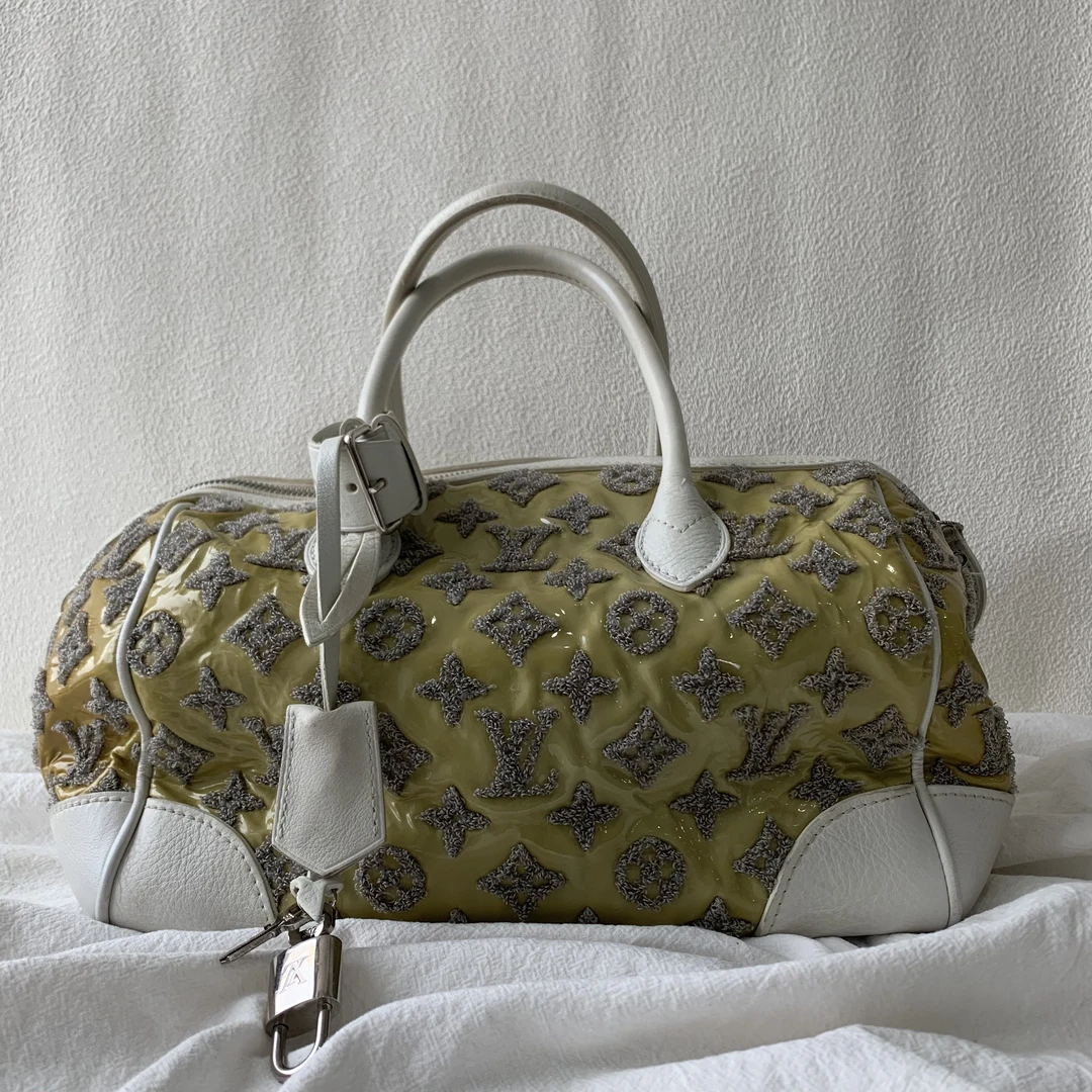 95新 LouisVuitton/路易威登 高工价老花限量刺绣波士顿手提包