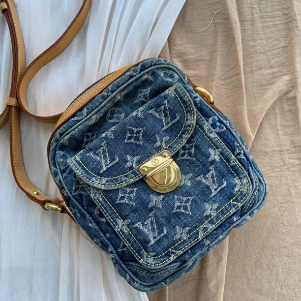 95新 LouisVuitton/路易威登 丹宁牛仔斜挎相机包