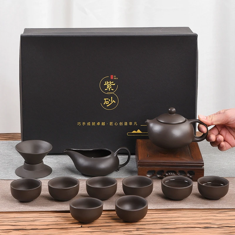 紫砂茶具套装精美礼盒装带手提