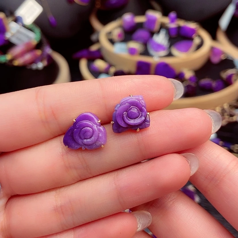 【闪购商品】苏纪石（舒俱来）耳饰18K金镶嵌