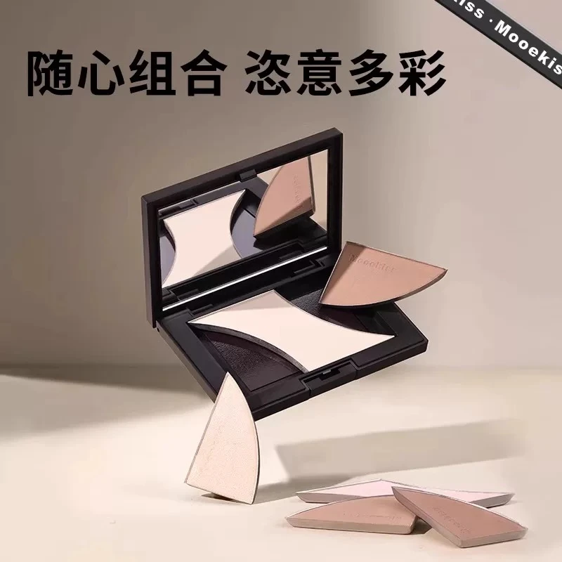 【防伪可查】木柯诗三色塑颜高光修容盘01自然肤色