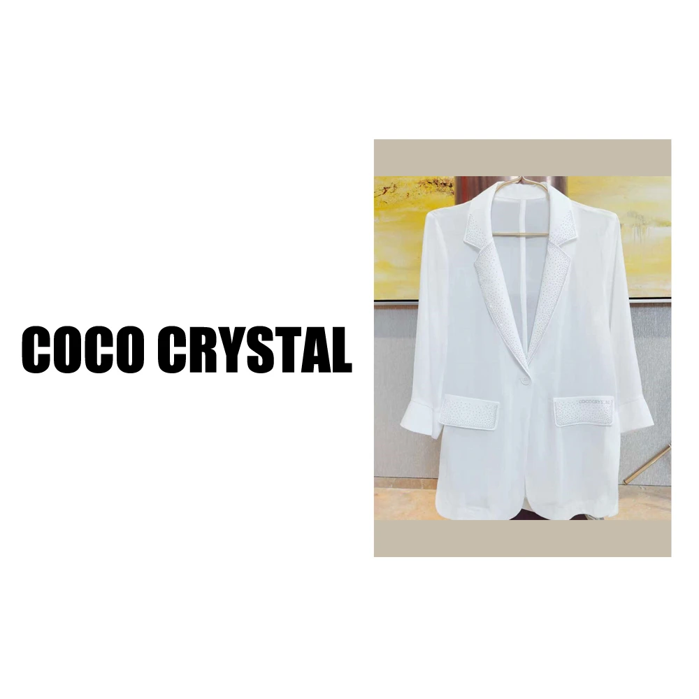 COCO CRYSTAL 高颜值满天星图案长袖西装