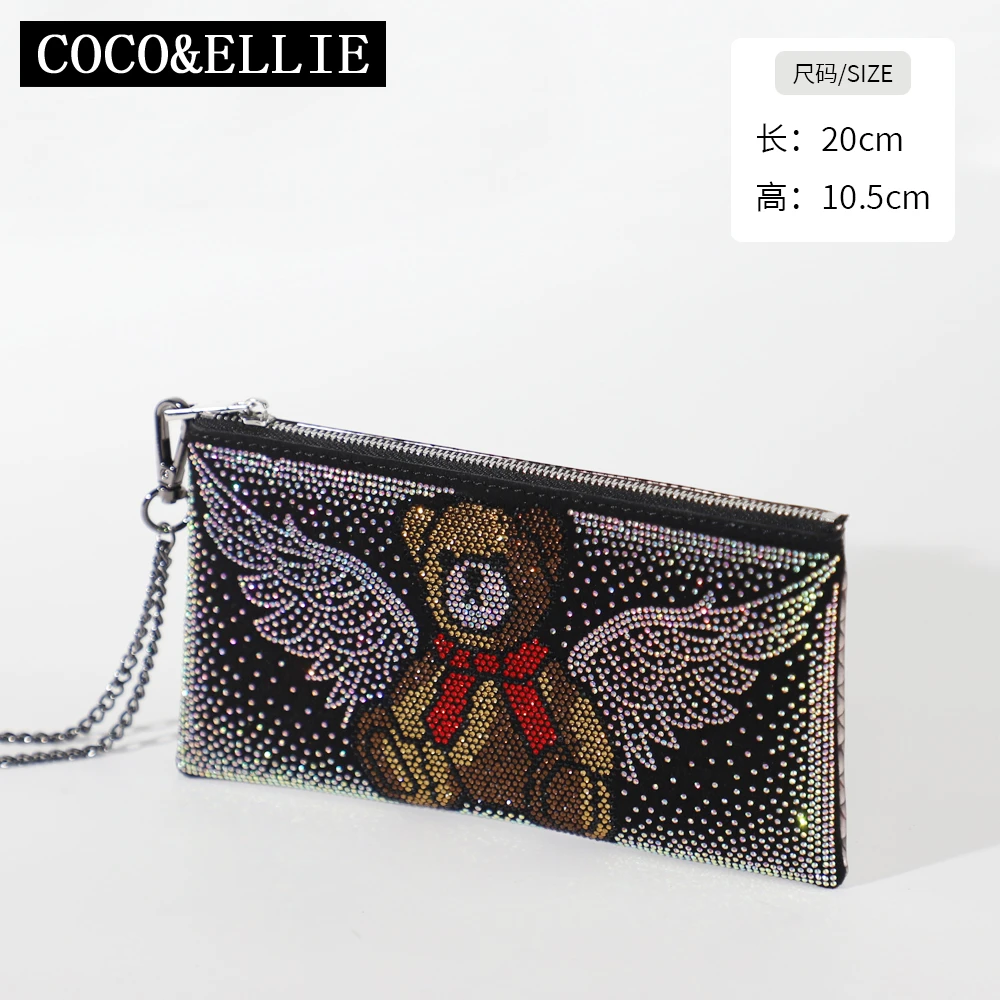 天使小熊图案手拿包