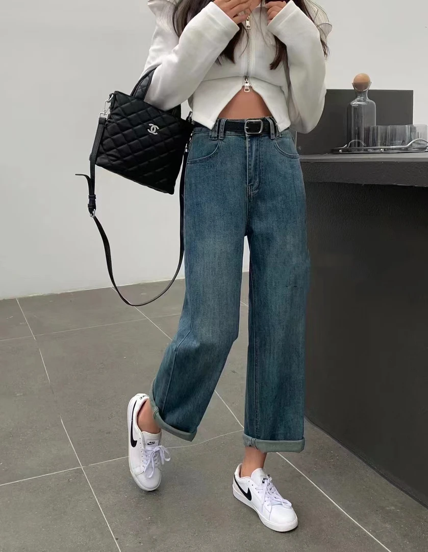 10691-1韩版时尚女装牛仔裤（没皮带）