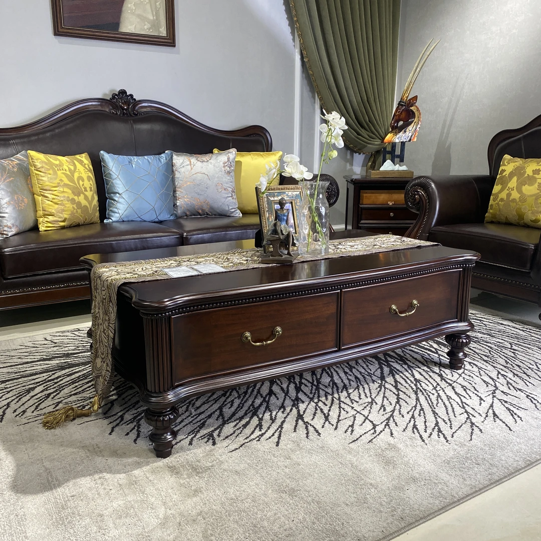 【品牌代工】D903美式风格茶几樱桃木全原木茶几客厅家用全实木家具