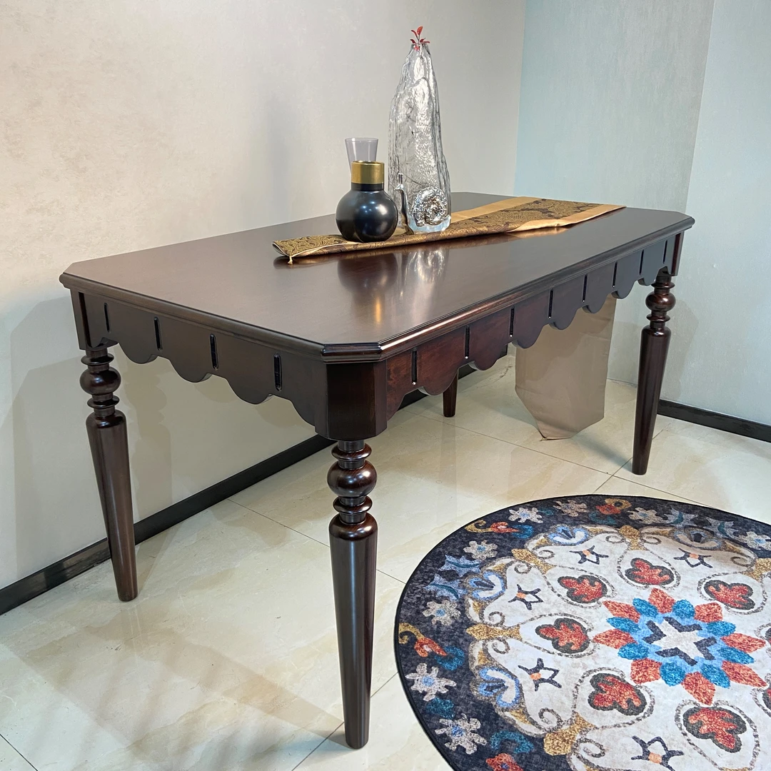 【品牌代工】CZ-8F法式奶油风全原木餐桌全实木餐桌长方形餐厅餐桌