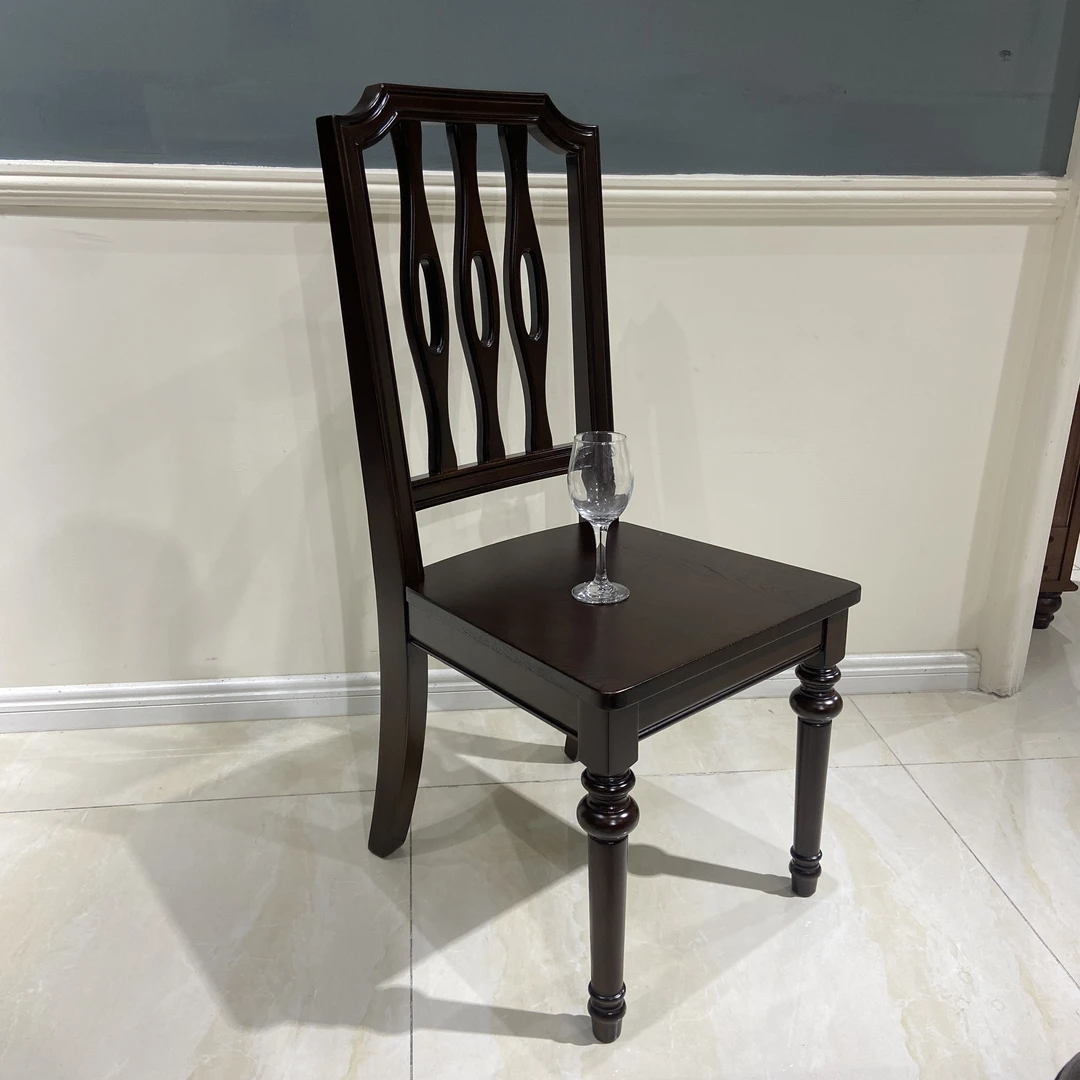 【品牌代工】尚品E5251美式风格全原木餐椅全实木功能餐椅环保家具