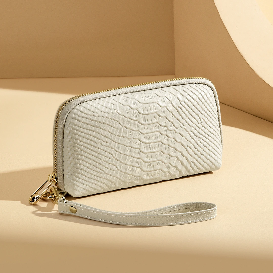 星期六头层牛皮真皮休闲百搭手拿包长款钱包鳄鱼纹时尚卡包零钱包