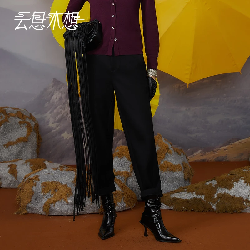 Ysimo-X云思木想千夜凌风哈伦裤中腰含棉羊毛舒适保暖休闲裤12333