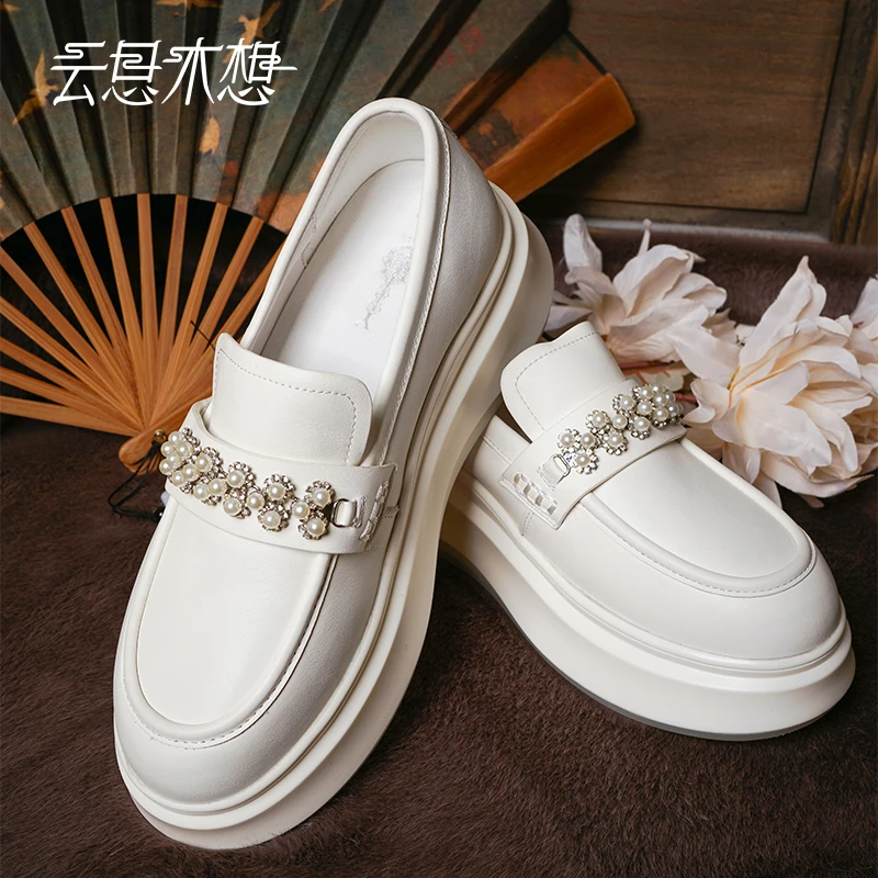 Ysimo-X云思木想品牌定制钉珠装饰真皮乐福鞋12534