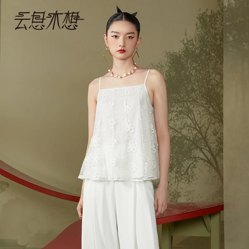 Ysimo-X云思木想原创中国风2024夏季新款蕾丝时尚吊带背心11932