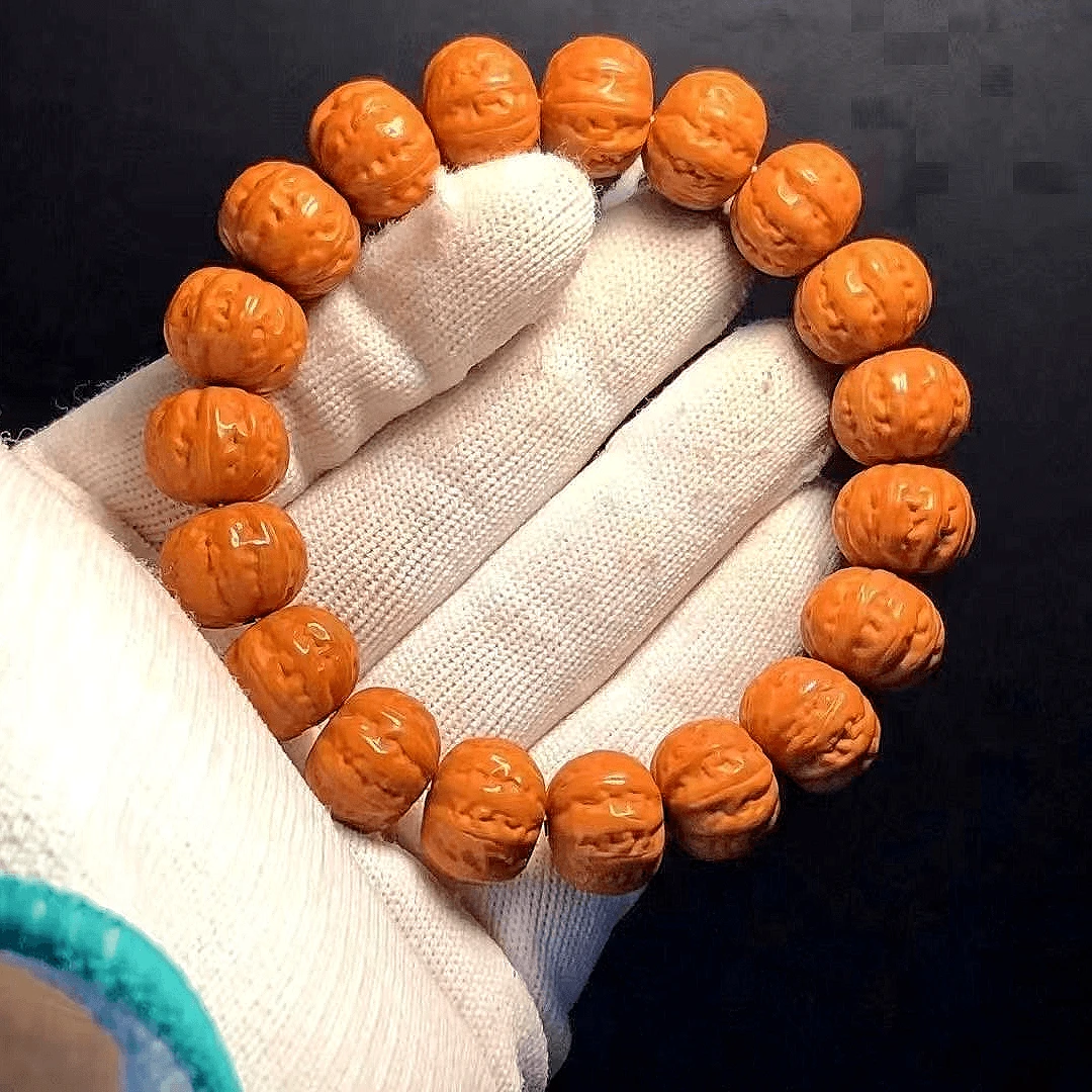 猴头土豪串京八棱小核桃手串凤羽猴头南瓜桩男女款单圈佛珠文玩串
