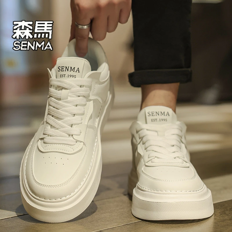 SENMA/森马男鞋秋季新款百搭厚底时尚休闲板鞋增高软底潮流小白鞋
