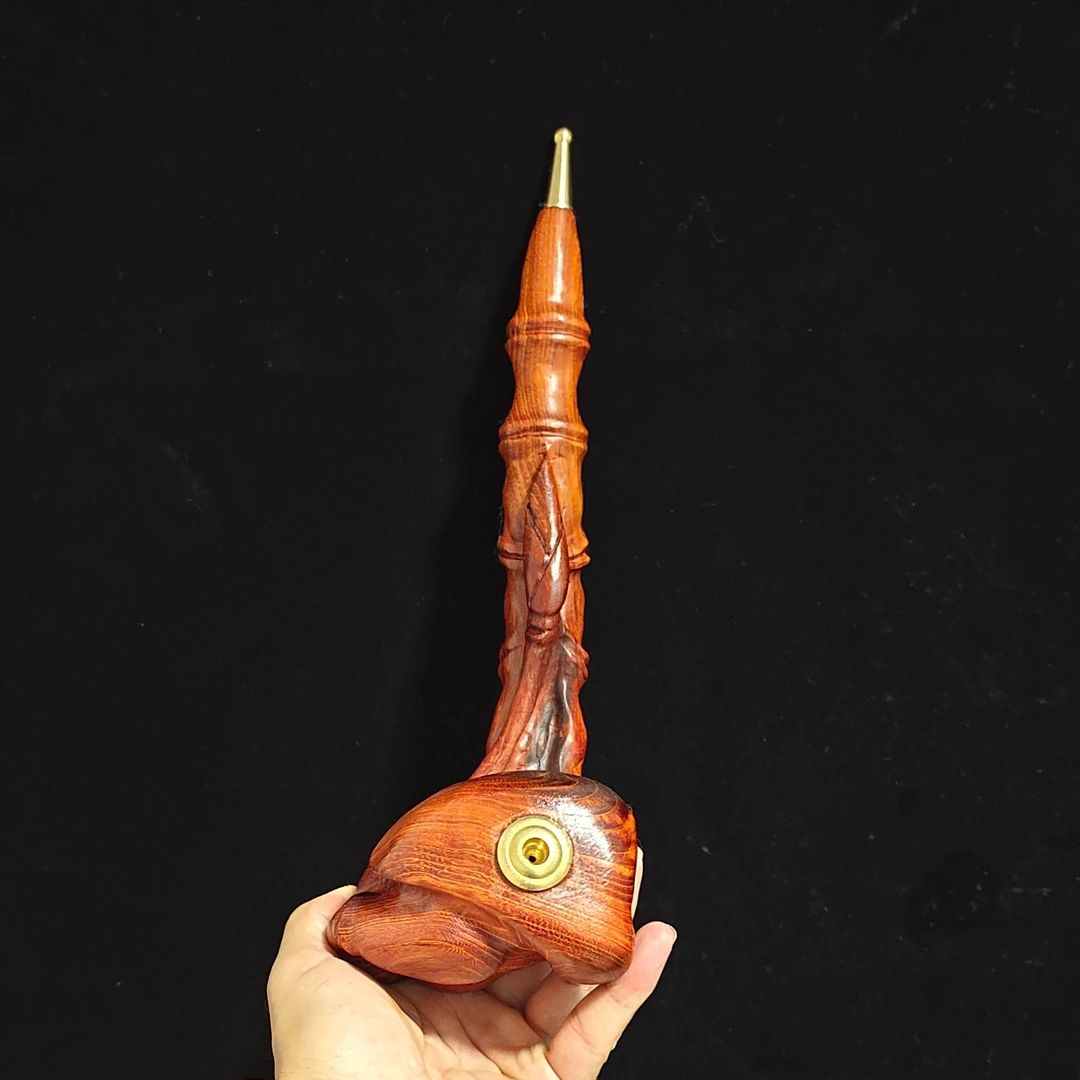 金丝红木手工烟斗（粗细丝叶三用），孤品