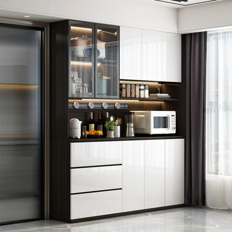 客厅酒柜家用简约北欧餐厅轻奢玻璃餐边柜餐厨一体柜靠墙茶水柜