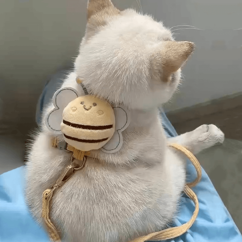 可爱猫咪牵引绳外出溜猫绳防挣脱狗狗牵引绳可调节胸背带宠物用品