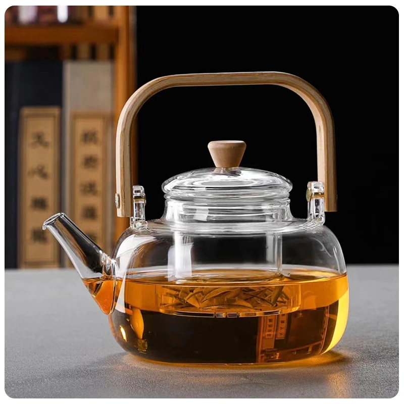 玻璃提梁壶耐高温加热煮茶壶耐热茶具家用茶壶泡茶壶烧水壶可过滤