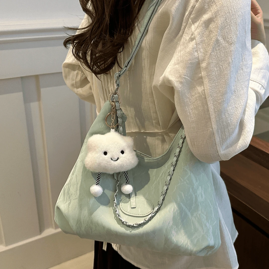 休闲学生软面大容量包包女2024新款夏季上班通勤包时尚单肩斜挎包