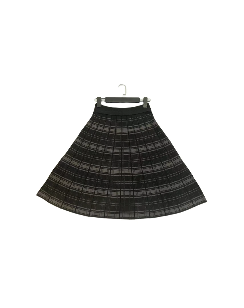 206  格子  松紧腰  时尚 休闲  百搭 半裙