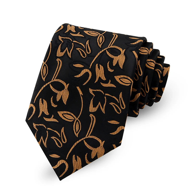 潮流高档男士花纹时尚高档工作上班学生伴郎宴会黑色提花百搭领带