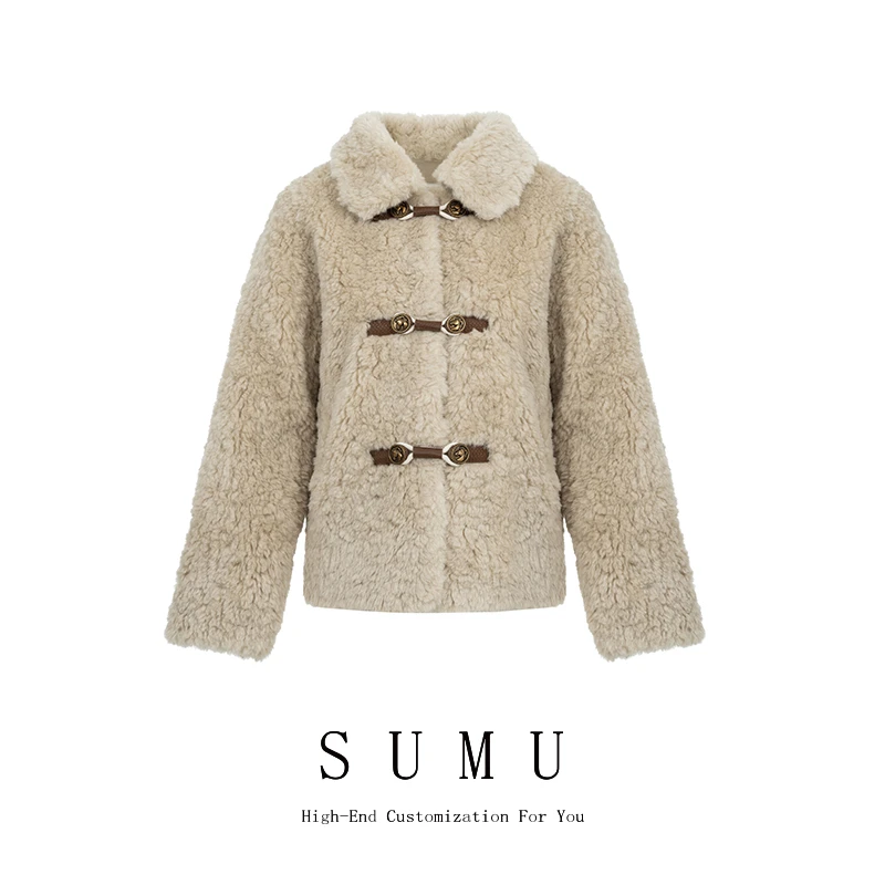 宿慕 SUMU 12.5冬季2023新款舒适时尚轻奢百搭长袖毛毛外套780