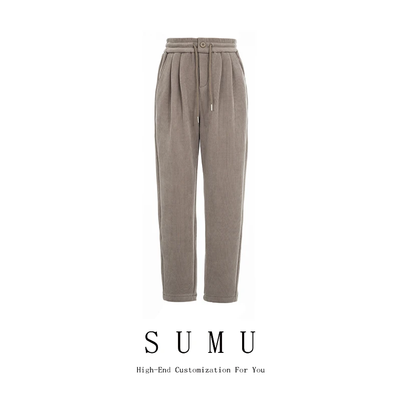 宿慕SUMU 1.15 秋季2023新款时尚休闲潮流裤纯色舒适柔感裤女737