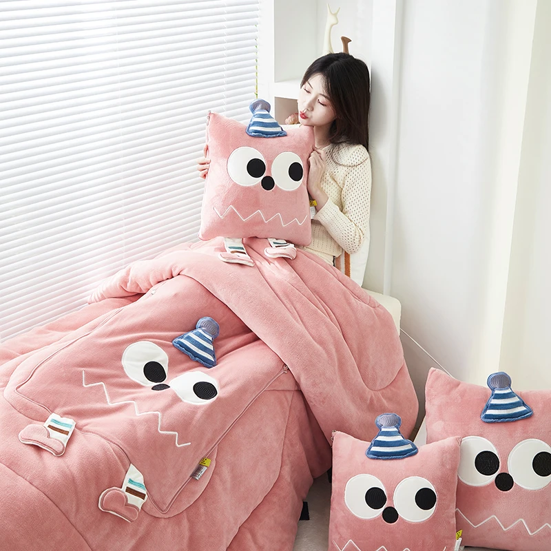 限【5.6斤加重哈吉米清仓孤品】牛奶绒多功能抱枕被二合一车载两用