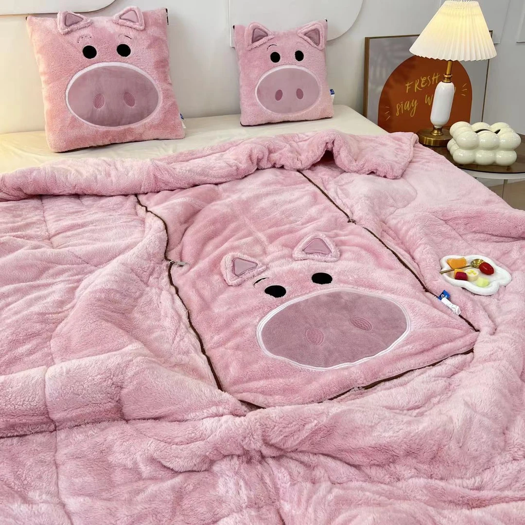 【双面长绒】小号加绒加厚多功能抱枕被二合一两用