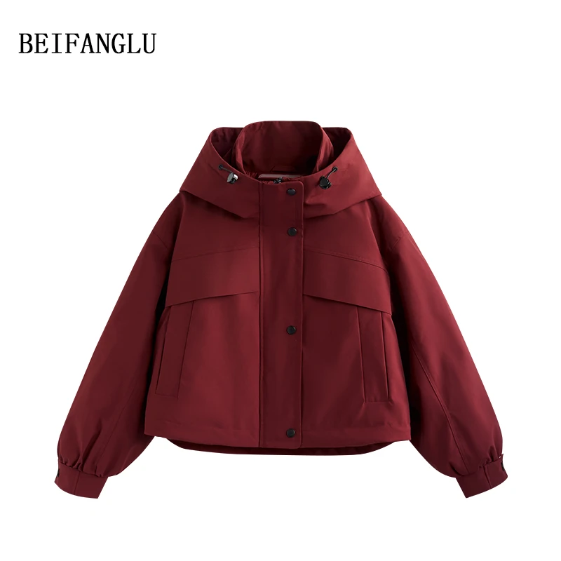 北方鹿【轻量感白鸭绒】2024冬季新品女士连帽休闲冲锋羽绒服W9206