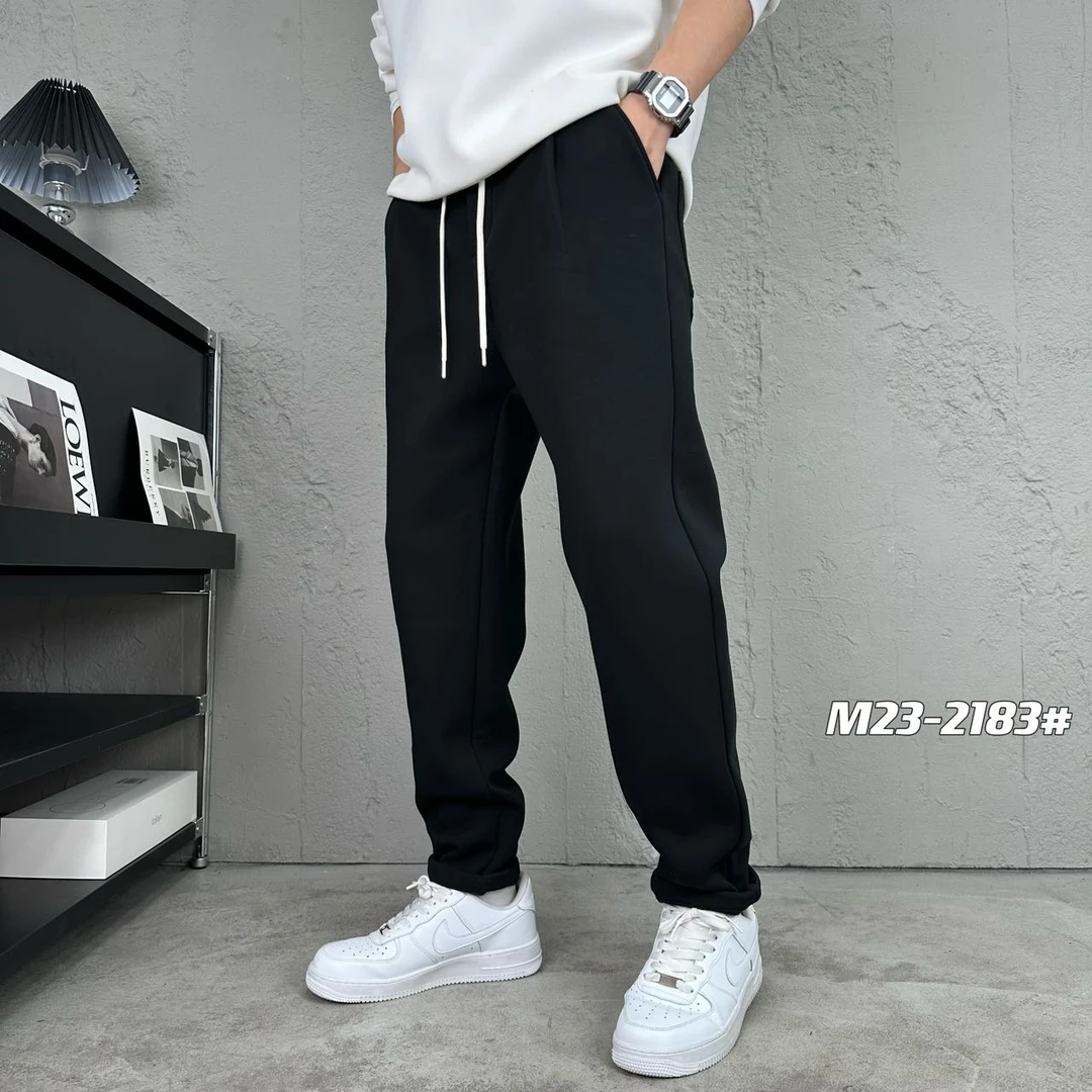 男式休闲裤秋冬加绒加厚保暖宽松直筒弹力百搭时尚潮男卫裤2183