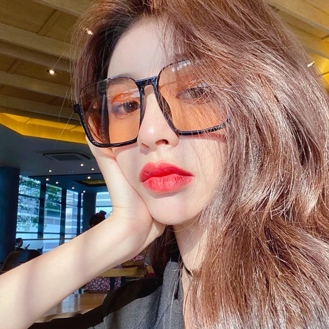 【时尚大框浅茶色墨镜】大半框显瘦百搭太阳镜大框韩版个性超大