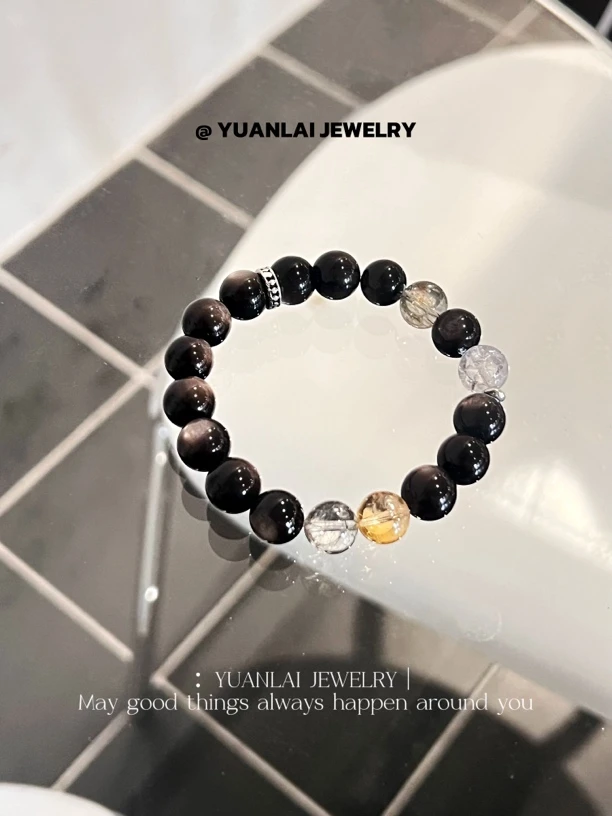 【耀金门】10mm银耀石✖️10mm黑金超七✖️10mm白阿塞✖️10mm黄塔晶水晶