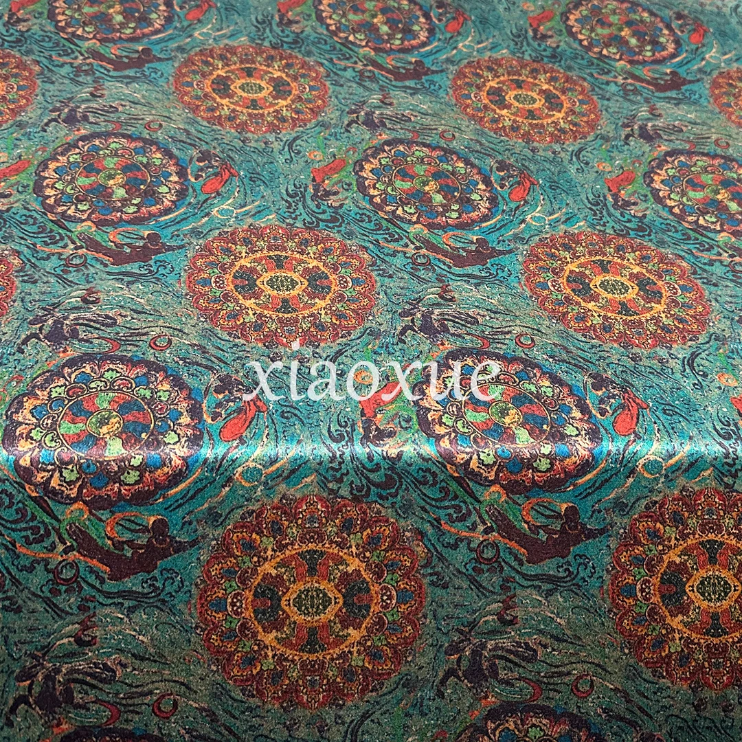 [布头皮子-青敦煌]110门幅 50姆米 重缎 香云纱 桑蚕丝 丝绸 服装