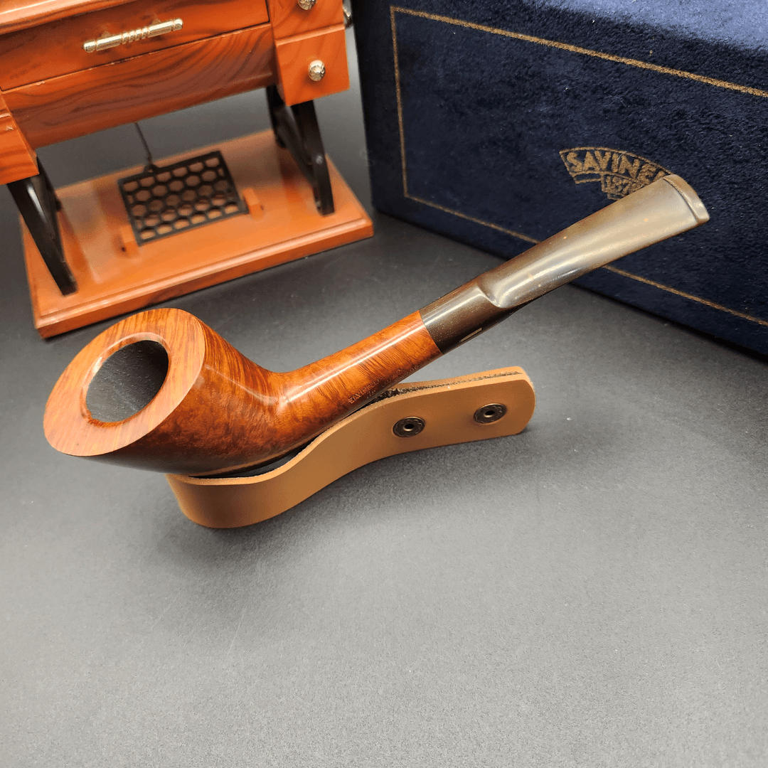 意大利沙芬原产80年珍藏一条金大师级手工烟斗石楠木带 3mm无滤芯