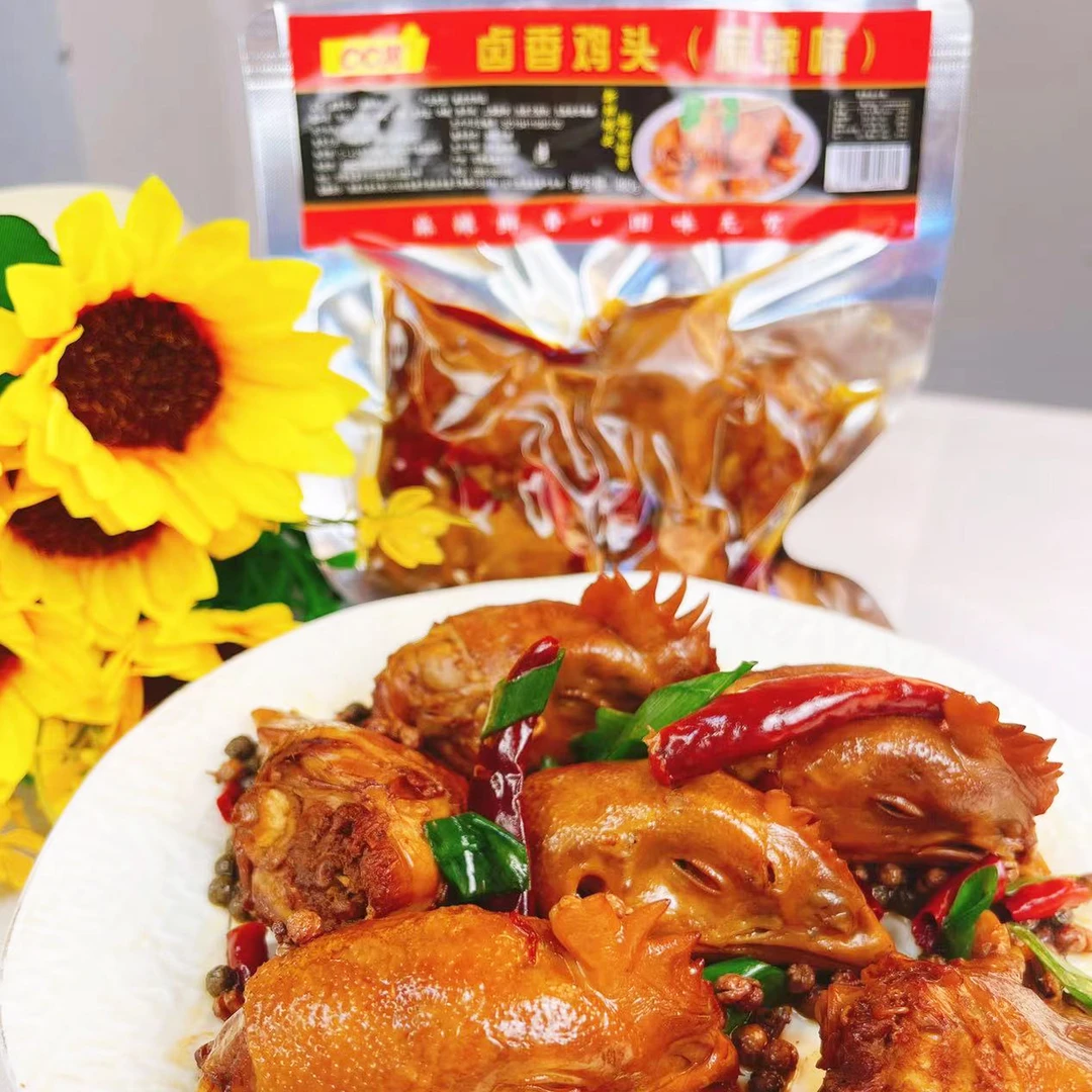 口口赞 鲜卤麻椒鸡头麻辣鲜香细卤慢炖400g*3袋开袋即食下酒菜