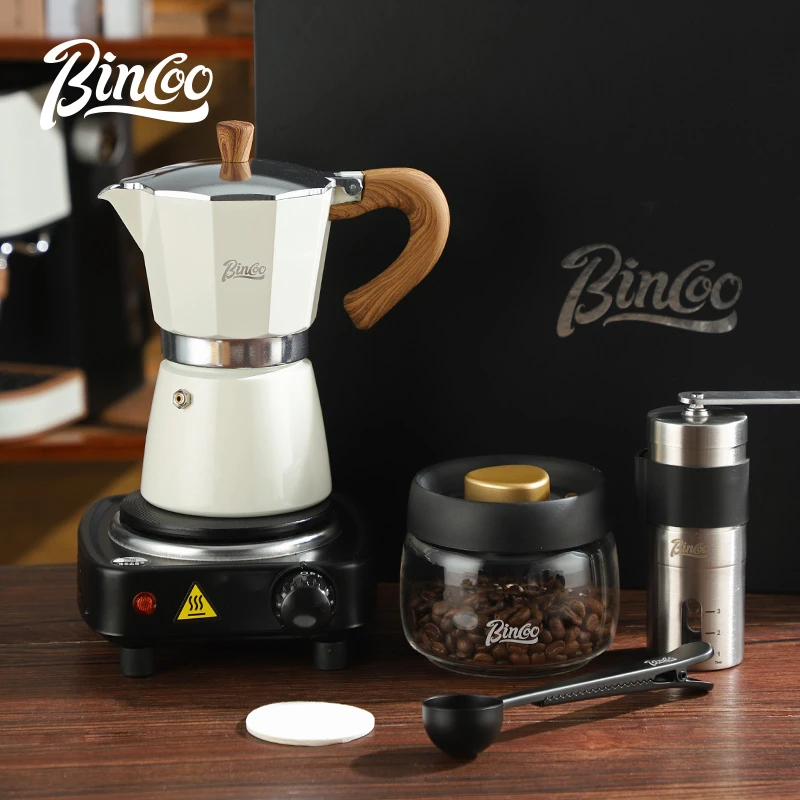 Bincoo摩卡壶礼盒套装意式煮咖啡器具家用便携手工咖啡壶全套送礼