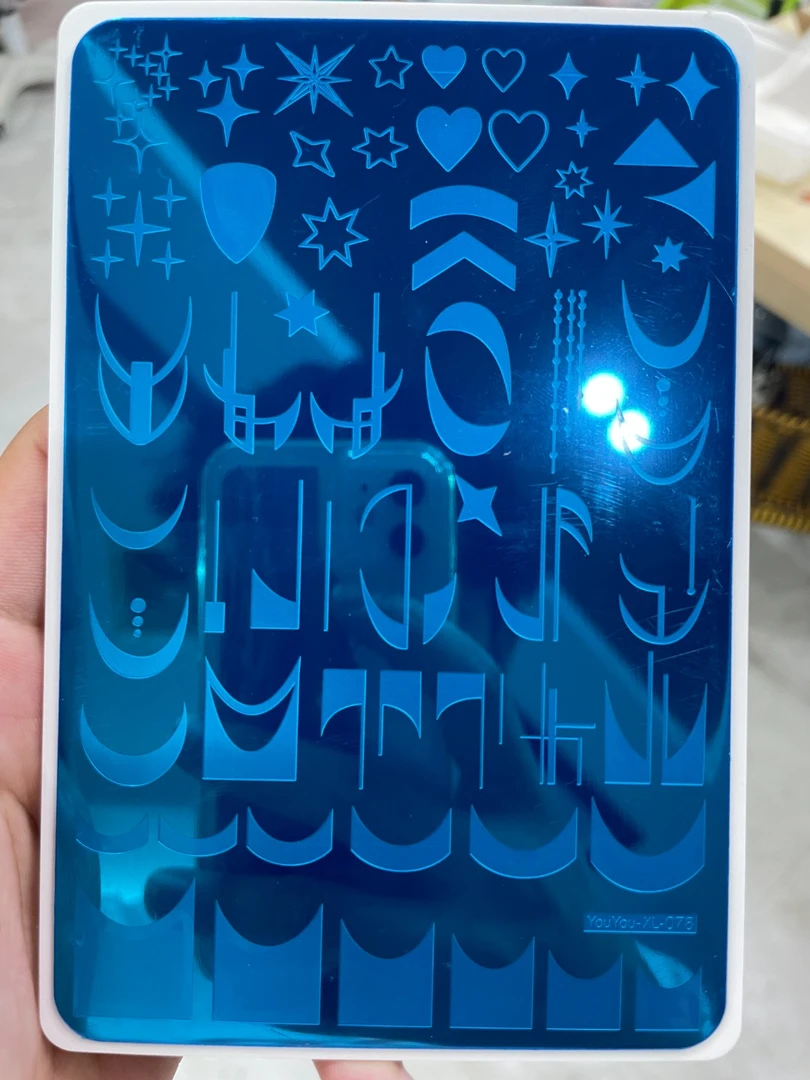 返潮复古抽象简约图案指甲印花板印蝴蝶转印工具模板印章套装