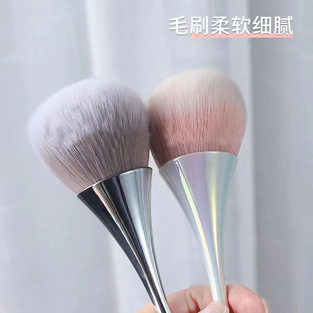 返潮复古小蛮腰极光杆银杆蘑菇刷长杆化妆腮红刷美甲清洁工具