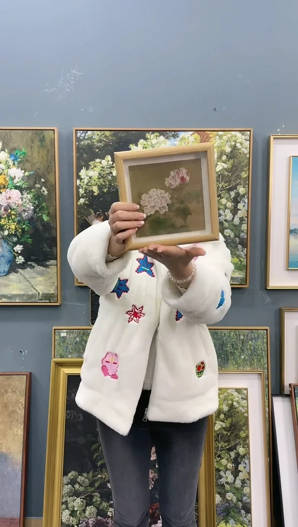 【闪购商品】书法mdf摆台红芙蓉图