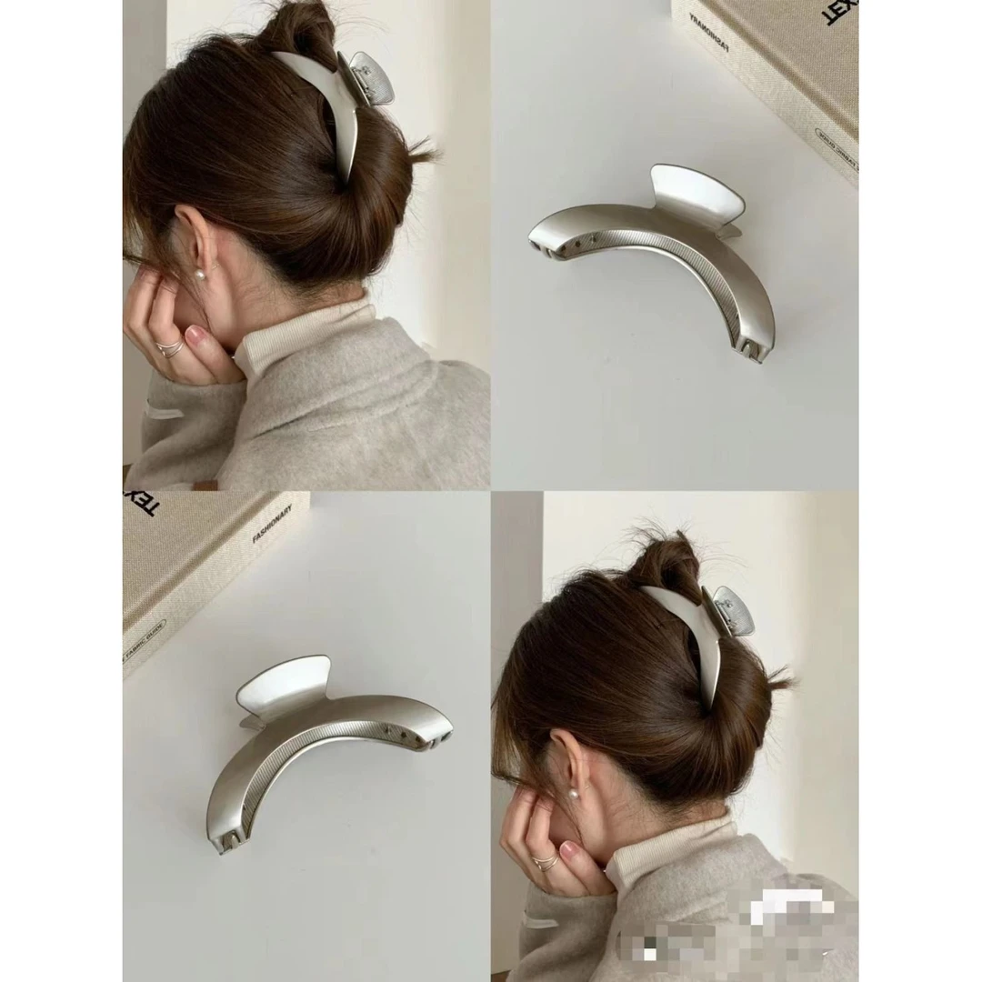 2024新款韩国高品质发夹鲨鱼夹女金属拱形高端抓夹高级感夹子发饰