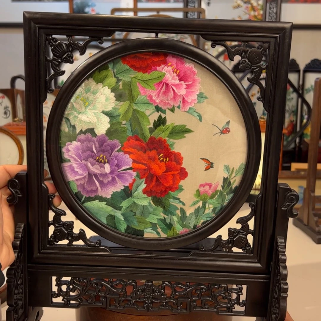 刺绣精品苏绣双面绣手工摆件