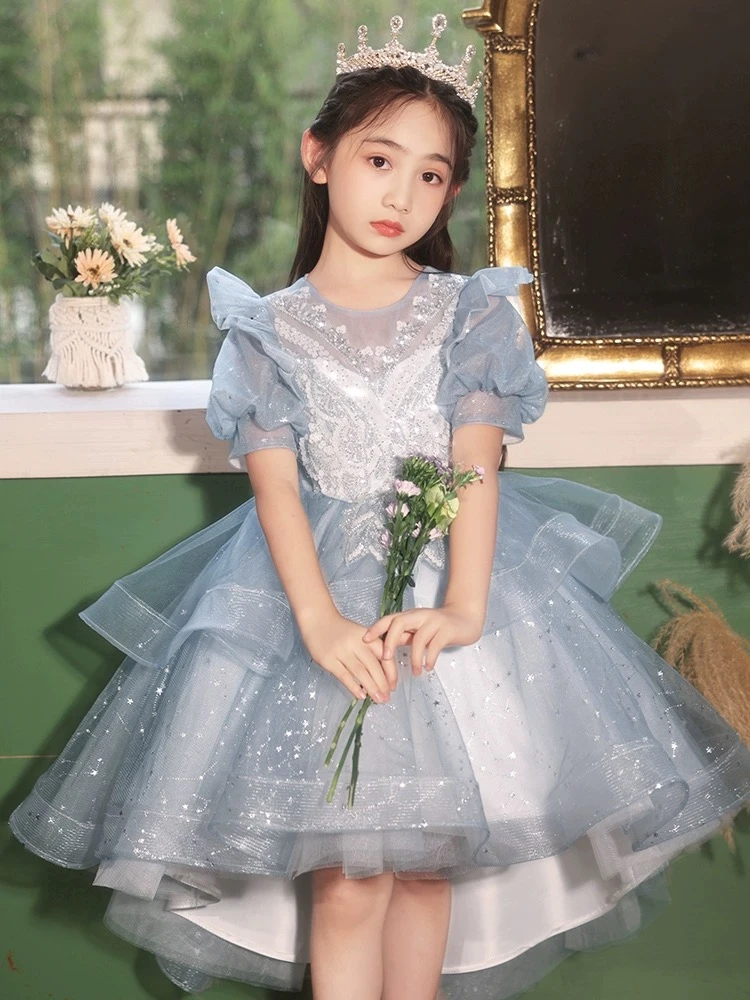 【星河璀璨】女童主持人晚礼服钢琴演出服儿童公主裙洋气裙子连衣裙