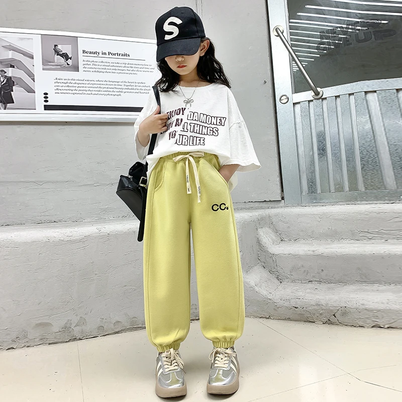 新款女童男童洋气春秋宽松韩版休闲裤