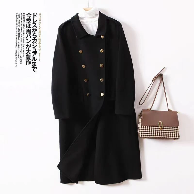 【墨色玄雅】2024秋冬季新款双面毛呢中长款过膝高端显气质外套