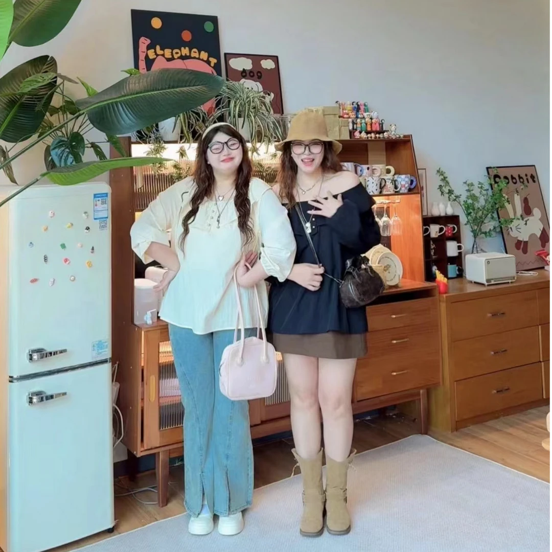 法式荷叶边圆领衬衫女减龄高级感秋季显瘦一字肩小衫上衣66522#
