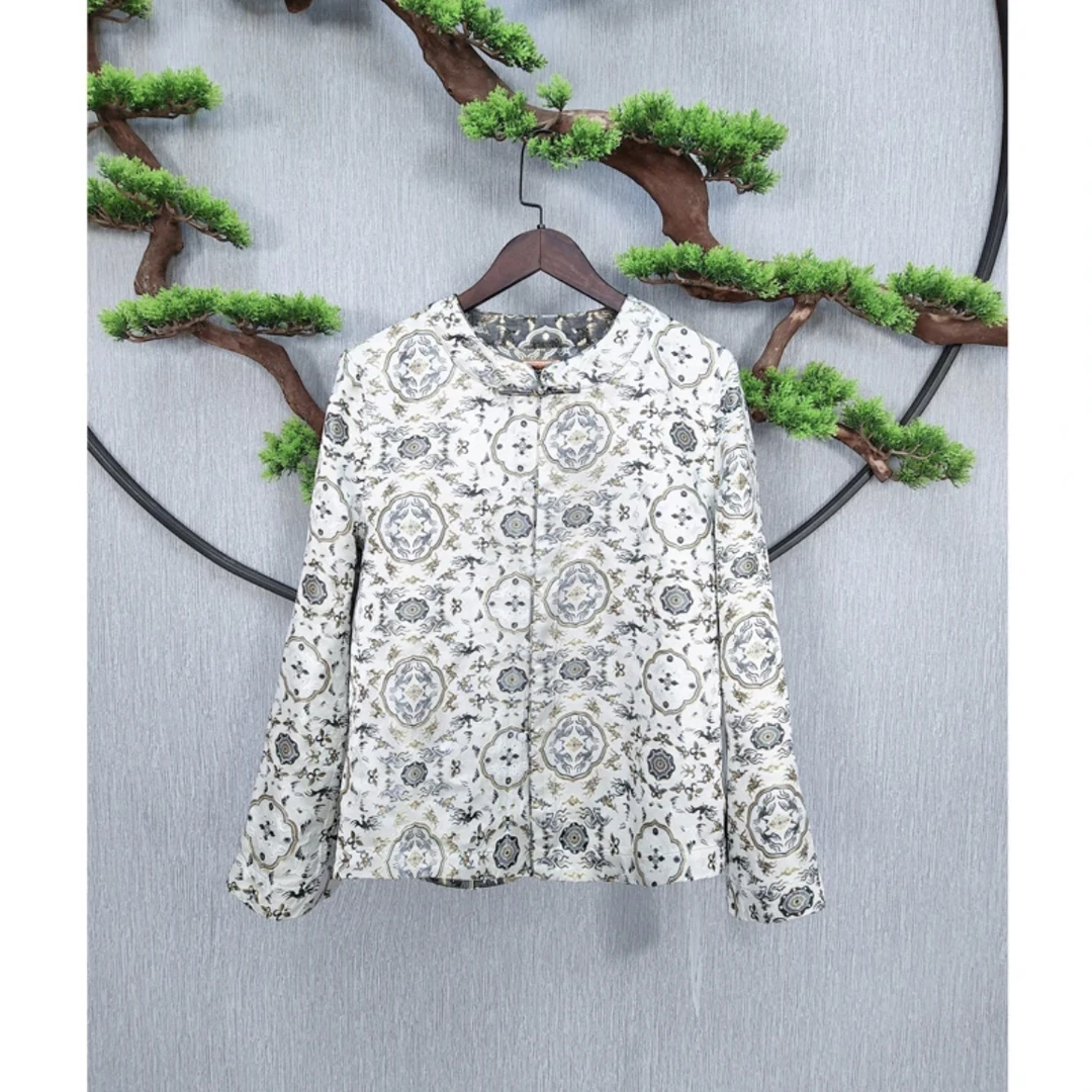 【千奈莉 】鹤鹿同春宋锦气质中国风外套