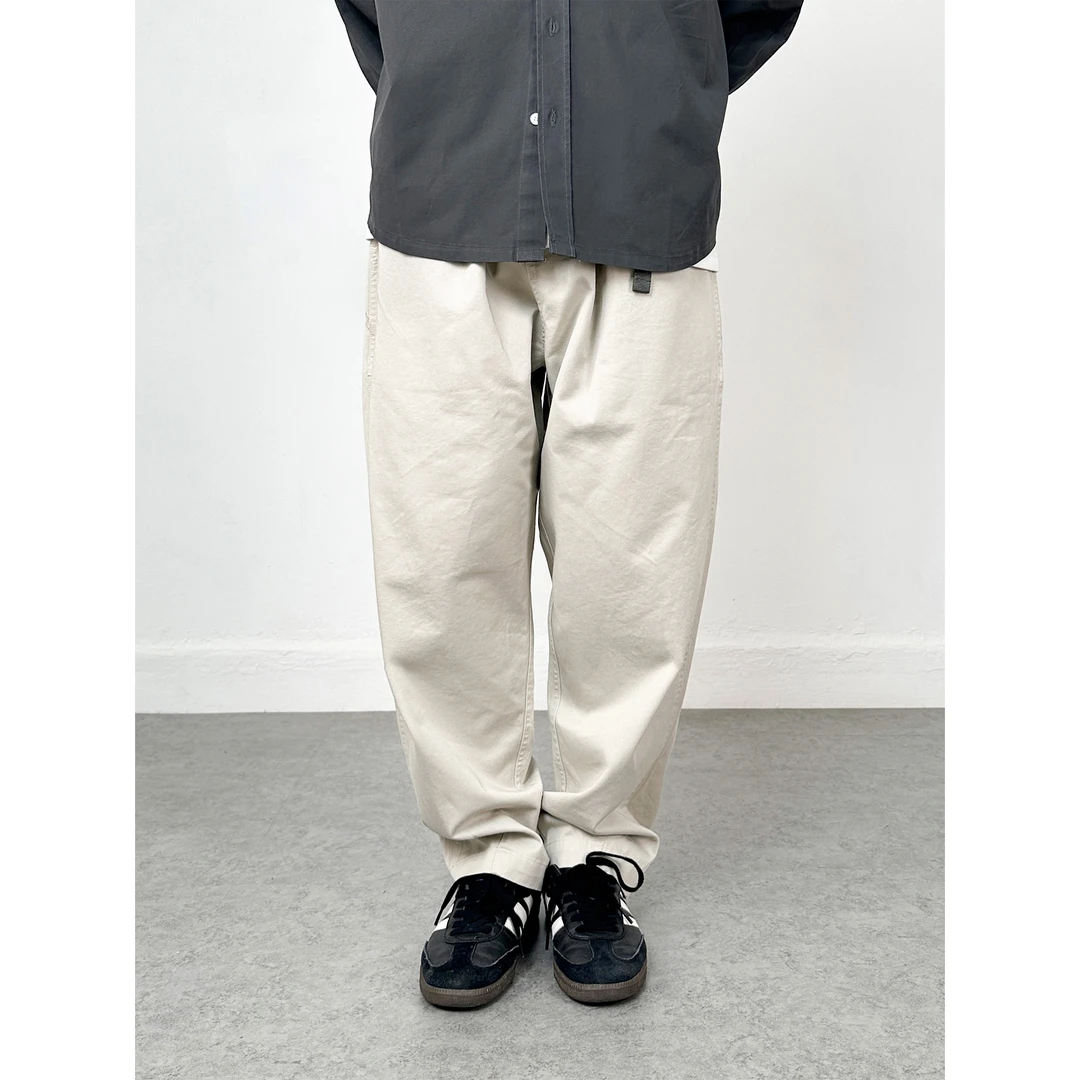 25SS日系cityboy斜纹棉工装长裤百搭通勤微锥廓形CHINO宽松休闲裤