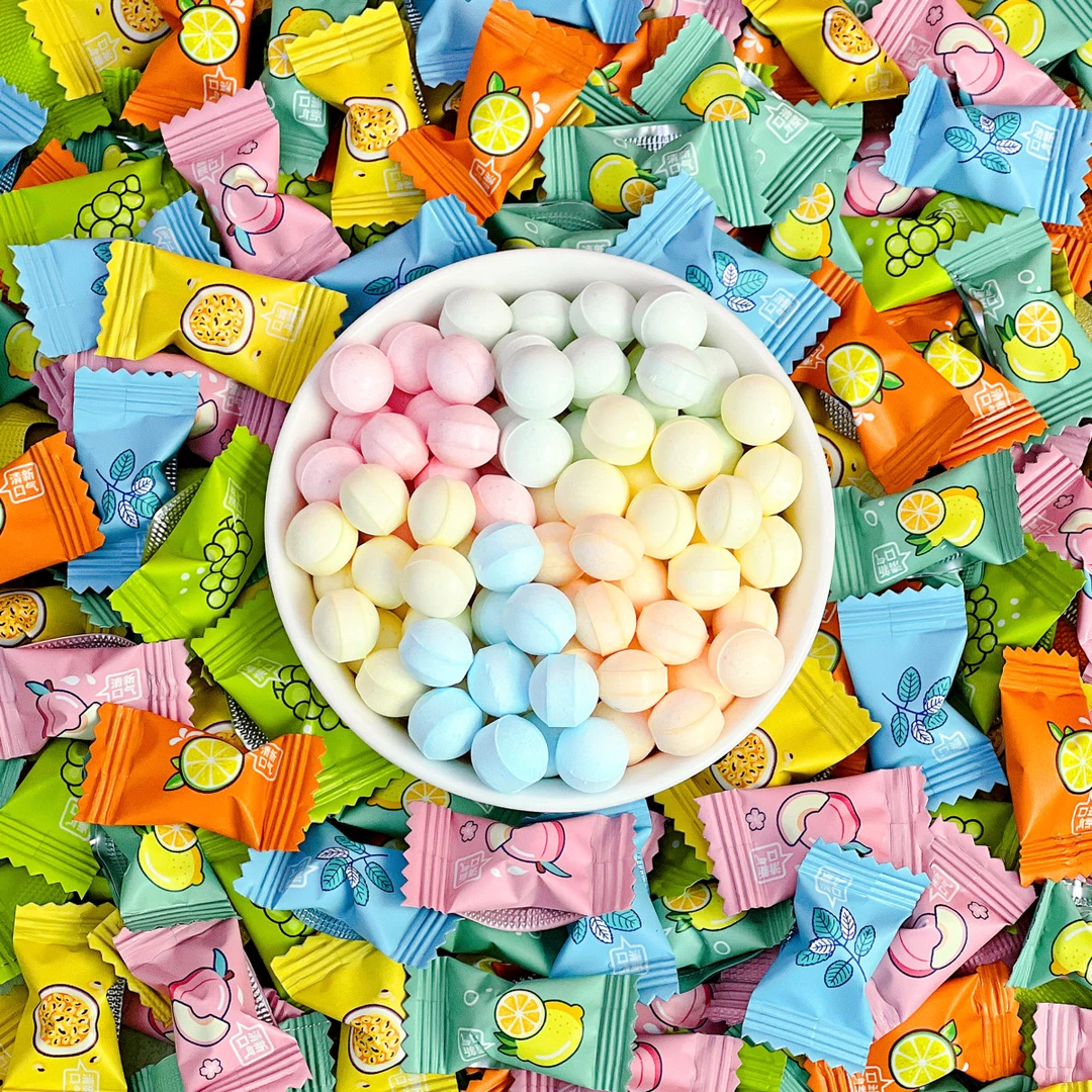 维c无糖薄荷糖强劲清凉清新口气润喉糖果小零食散装商用招待批发