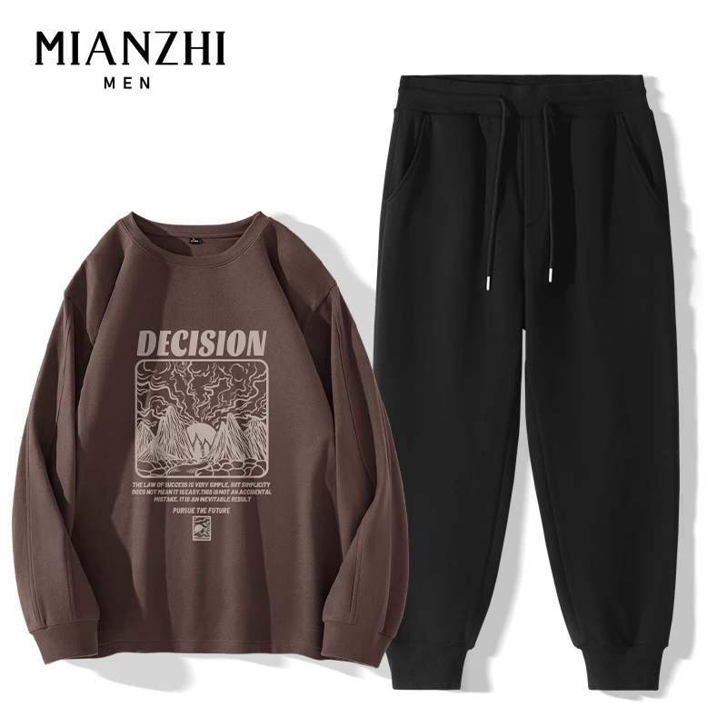 棉致运动休闲套装男士秋冬季长袖卫裤两件套男生帅气一套