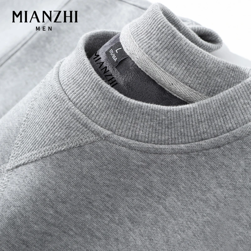 棉致重磅灰色卫衣男款冬季加厚圆领上衣潮牌宽松青少年套头外套秋